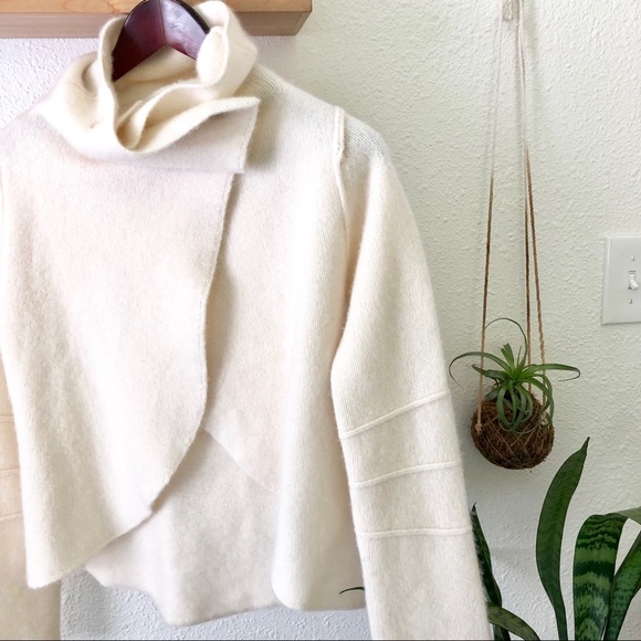 James Perse cashmere cream wrap sweater - Picture 2 of 7